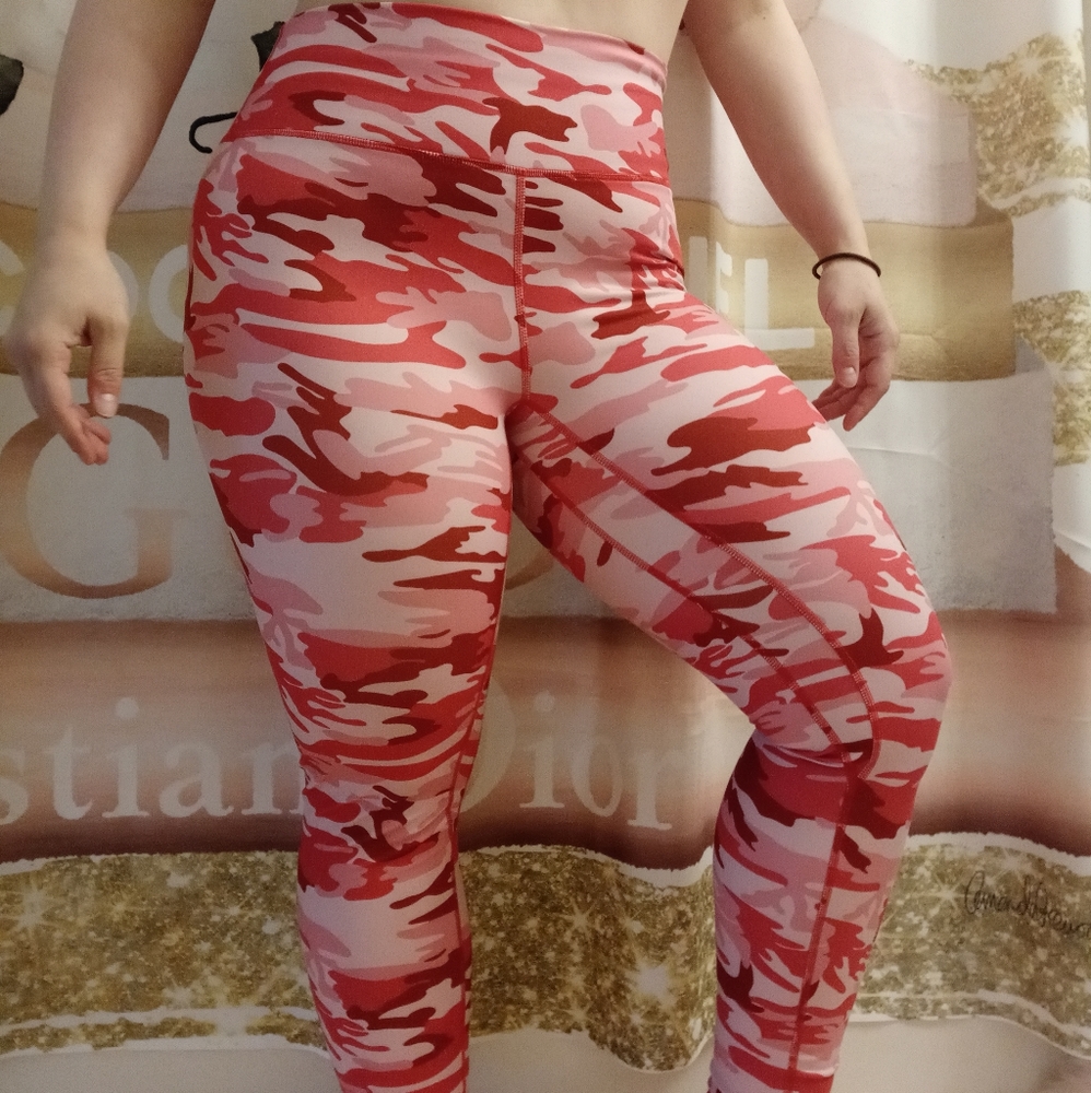 Til You Collapse Pink Camo Leggings sz XL